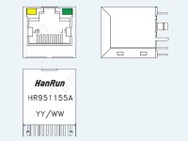 HR951155A vertical 10Base-T w. LED